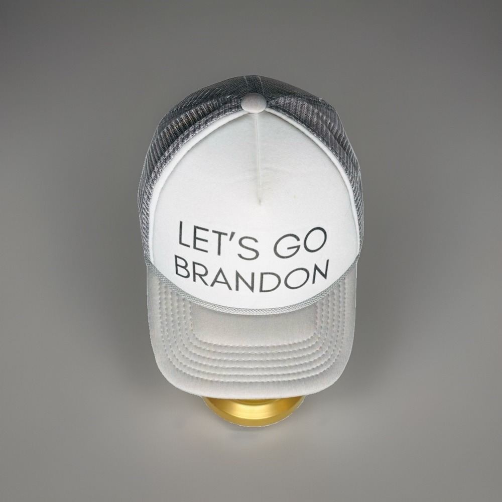 Decky Lets Go Brandon Trucker Hat Gray White Mesh Snapback Baseball Cap FJB 7010
